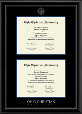 Ohio Christian University diploma frame - Double Diploma Frame in Onyx Silver