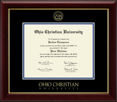 Ohio Christian University diploma frame - Gold Embossed Diploma Frame in Gallery