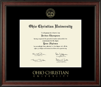 Ohio Christian University diploma frame - Gold Embossed Diploma Frame in Studio