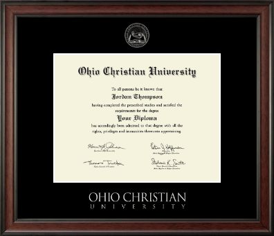 Ohio Christian University diploma frame - Silver Embossed Diploma Frame in Studio