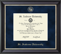 Saint Ambrose University Regal Edition Diploma Frame in Noir