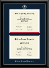 William Jessup University Double Diploma Frame in Onyx Silver