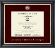 University of Maine Farmington Regal Edition Diploma Frame in Noir