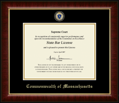 Commonwealth of Massachusetts certificate frame - Masterpiece Medallion Certificate Frame in Murano