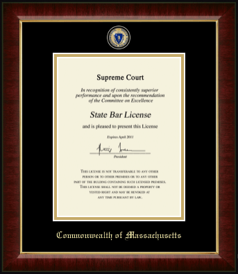 Commonwealth of Massachusetts certificate frame - Masterpiece Medallion Certificate Frame in Murano
