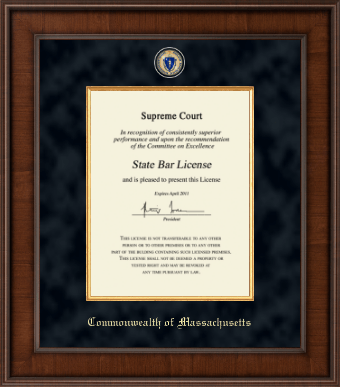 Commonwealth of Massachusetts certificate frame - Presidential Masterpiece Certificate Frame in Madison