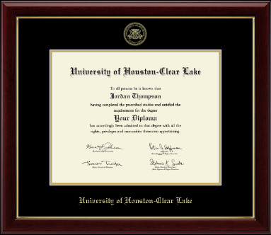 University of Houston-Clear Lake diploma frame - Gold Embossed Diploma Frame in Gallery
