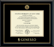 State University of New York Geneseo diploma frame - Gold Engraved Medallion Diploma Frame in Onyx Gold