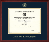 Avon Old Farms School in Connecticut diploma frame - Gold Embossed Diploma Frame in Camby