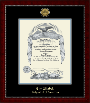 The Citadel The Military College of South Carolina diploma frame - Gold Engraved Medallion Diploma Frame in Sutton