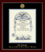 The Citadel The Military College of South Carolina Gold Engraved Medallion Diploma Frame in Sutton