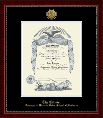 The Citadel The Military College of South Carolina diploma frame - Gold Engraved Medallion Diploma Frame in Sutton