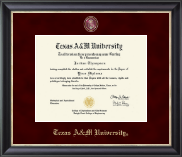 Texas A&M University Regal Edition Diploma Frame in Noir