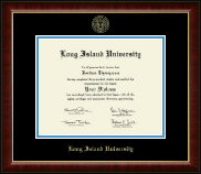 Long Island University - Brooklyn Gold Embossed Diploma Frame in Murano