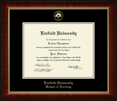 Linfield University diploma frame - Gold Embossed Diploma Frame in Murano