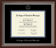 College of Coastal Georgia Silver Embossed Diploma Frame in Devonshire