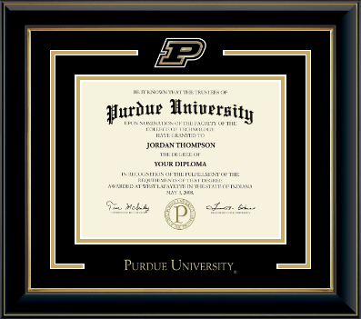 Purdue University diploma frame - Spirit Medallion Diploma Frame in Onyx Gold