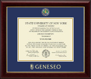 State University of New York Geneseo Masterpiece Medallion Diploma Frame in Gallery