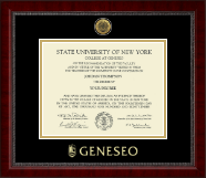 State University of New York Geneseo Gold Engraved Medallion Diploma Frame in Sutton