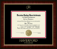 Haverford College Gold Embossed Diploma Frame in Murano