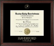 Haverford College Gold Embossed Diploma Frame in Studio