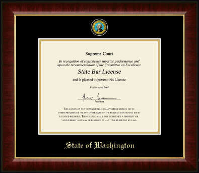 State of Washington certificate frame - Masterpiece Medallion Certificate Frame in Murano