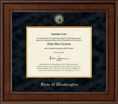 State of Washington certificate frame - Presidential Masterpiece Certificate Frame in Madison