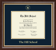 The Hill School Gold Embossed Diploma Frame in Hampshire