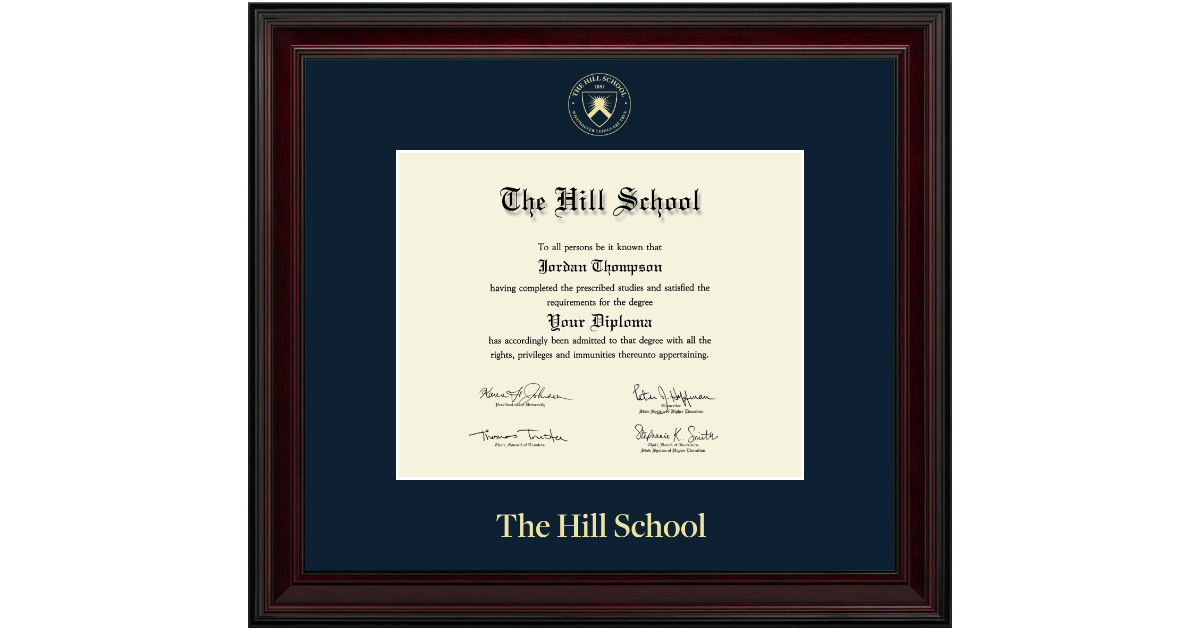 Gold Embossed Diploma Frame in Encore The Hill School Item 360216