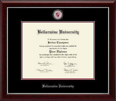 Bellarmine University diploma frame - Masterpiece Medallion Diploma Frame in Gallery Silver