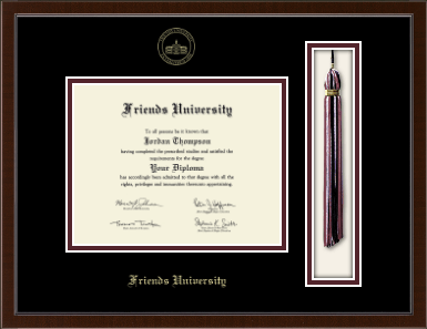 Friends University diploma frame - Tassel & Cord Diploma Frame in Delta