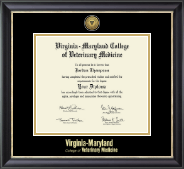 Virginia Tech diploma frame - Gold Engraved Medallion Diploma Frame in Noir