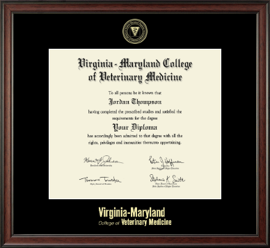 Virginia Tech diploma frame - Gold Embossed Diploma Frame in Studio
