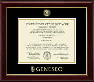 State University of New York Geneseo diploma frame - Gold Embossed Diploma Frame in Gallery