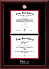 Keene State College Masterpiece Medallion Double Diploma Frame in Gallery Silver