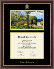 Bryant University diploma frame - Campus Scene Masterpiece Diploma Frame in Chateau