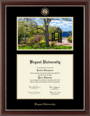 Bryant University diploma frame - Campus Scene Masterpiece Diploma Frame in Chateau