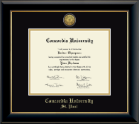 Concordia University Saint Paul Minnesota diploma frame - Gold Engraved Medallion Diploma Frame in Onyx Gold