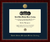 United States Merchant Marine Academy 23K Medallion Diploma Frame in Sutton