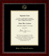 State of North Carolina Gold Embossed Certificate Frame in Sutton