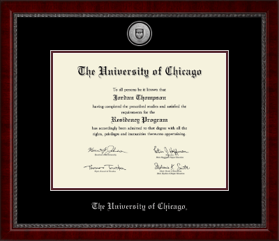 University of Chicago certificate frame - Silver Engraved Medallion Certificate Frame in Sutton