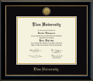 Elon University diploma frame - Gold Engraved Medallion Diploma Frame in Onyx Gold