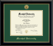 Marshall University diploma frame - Gold Engraved Medallion Diploma Frame in Onyx Gold