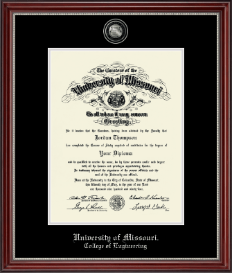 University of Missouri Columbia diploma frame - Masterpiece Medallion Diploma Frame in Kensington Silver