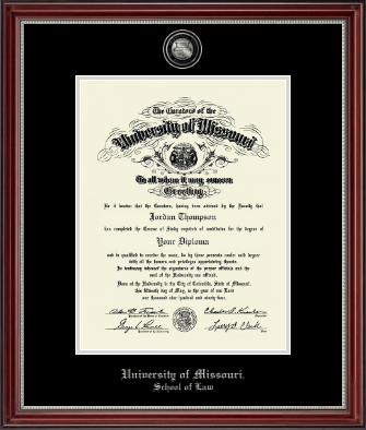 University of Missouri Columbia diploma frame - Masterpiece Medallion Diploma Frame in Kensington Silver