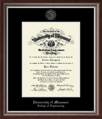 University of Missouri Columbia diploma frame - Silver Embossed Diploma Frame in Devonshire