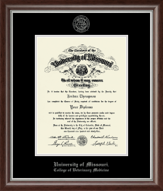 University of Missouri Columbia diploma frame - Silver Embossed Diploma Frame in Devonshire
