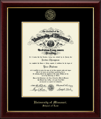 University of Missouri Columbia diploma frame - Gold Embossed Diploma Frame in Gallery