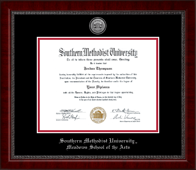 Southern Methodist University diploma frame - Silver Engraved Medallion Diploma Frame in Sutton