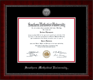 Southern Methodist University diploma frame - Silver Engraved Medallion Diploma Frame in Sutton